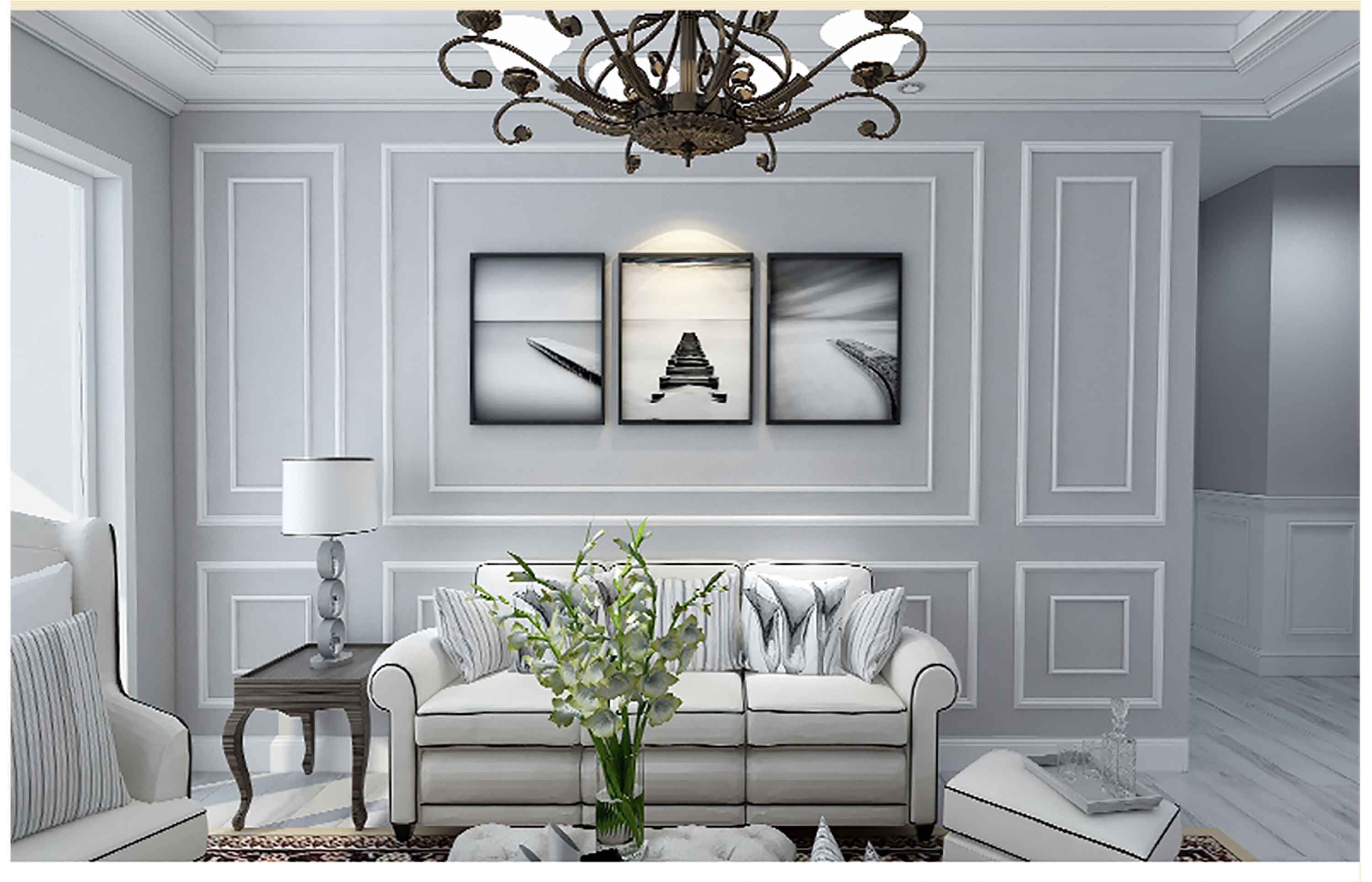 石膏線(xiàn)安裝效果圖一 石膏線(xiàn)安裝效果圖一