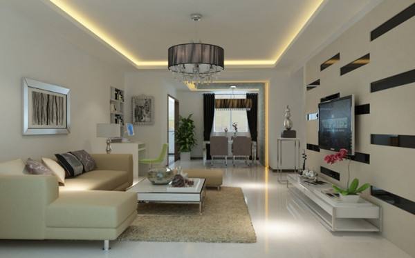 客廳回字形石膏吊頂 客廳回字形石膏吊頂